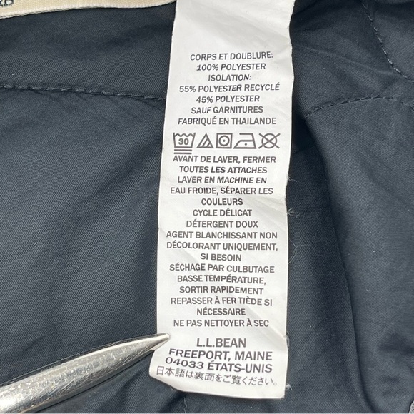 LL Bean Lightweight Quilted Chore Coat Women Small Black Jacket Barn Utility - Picture 10 of 15